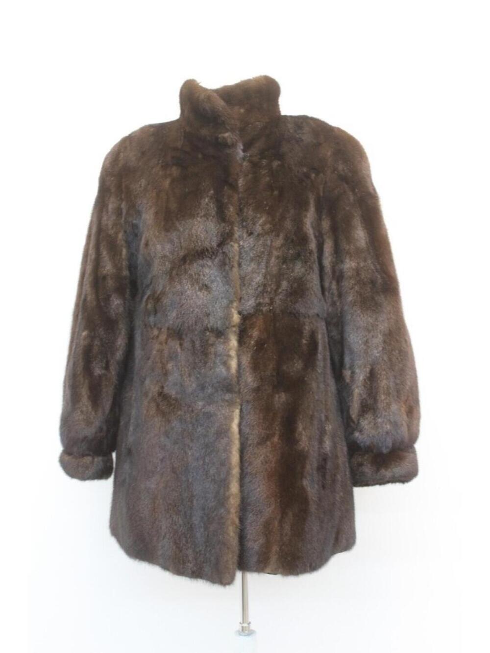 mint canadian dark ranch mink fur jacket coat women woman size 6 small